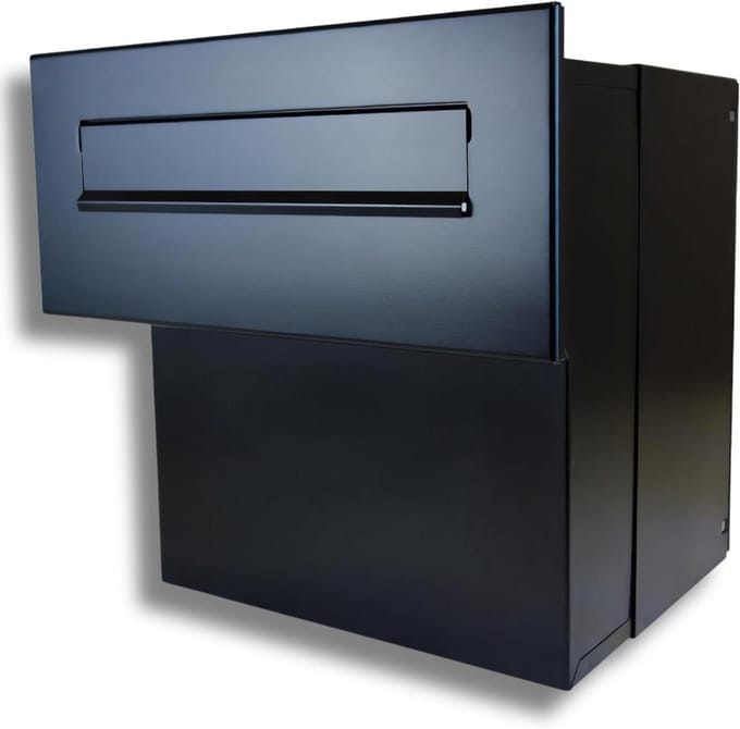 F-04 antraciet (RAL 7016) muurdoorworp brievenbus (diepte: 18-27 cm) - LETTERBOX24.de