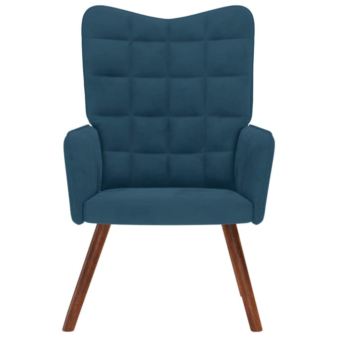 vidaXL - Relaxstoel - fluweel - blauw