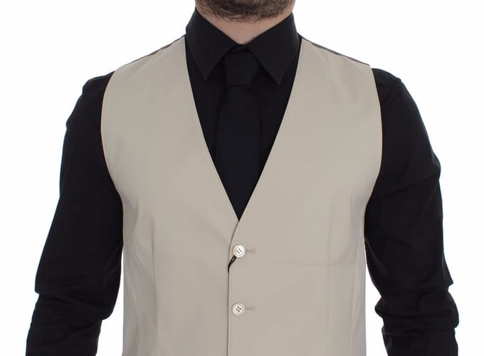 Beige Vest Classic Fit