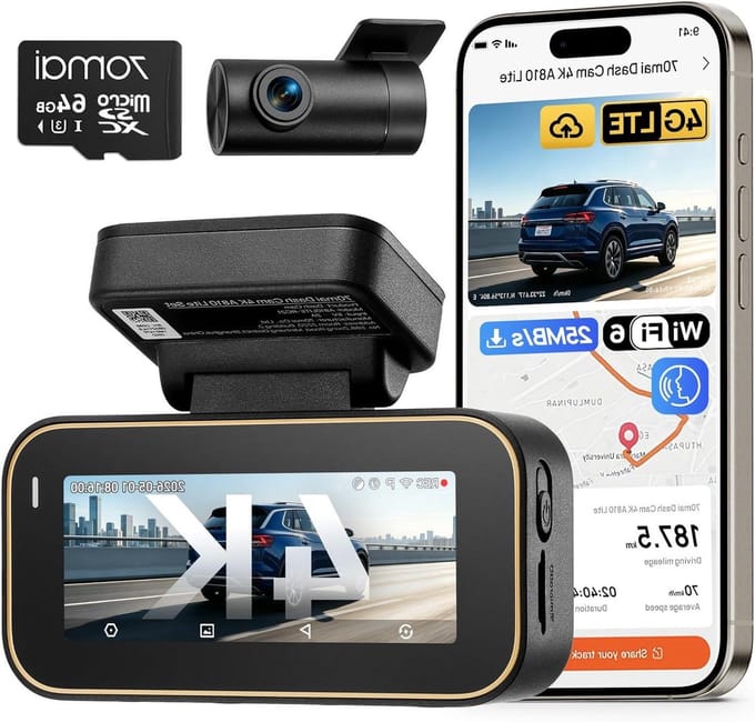 Dashcam Auto 4K - Autocamera Videorecorder - Veilige Ritten Vastleggen - Dubbele Camera HDR