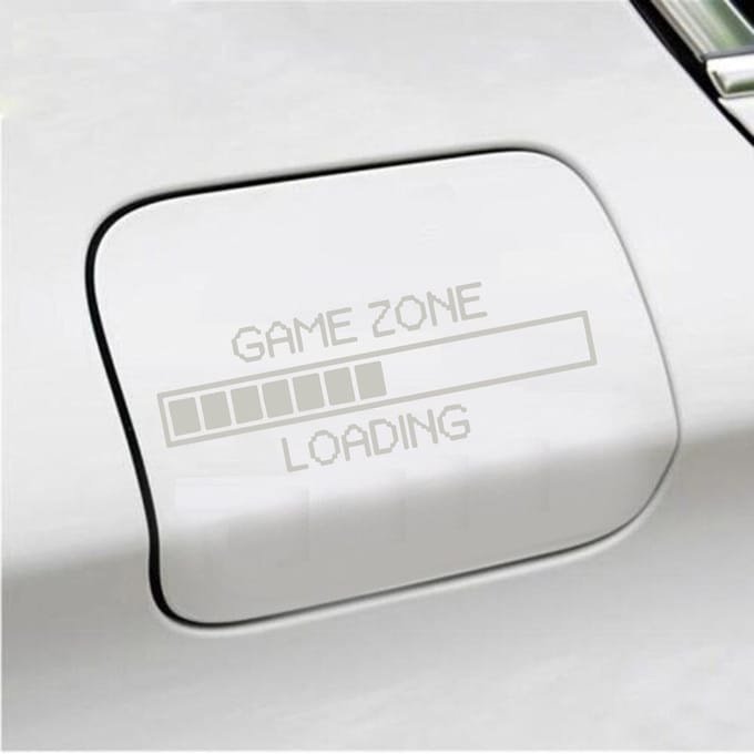 Bumpersticker - Game Zone Loading - 6 X 17,5 - Zilver