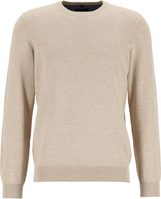MARVELIS modern fit trui katoen - O-hals - beige