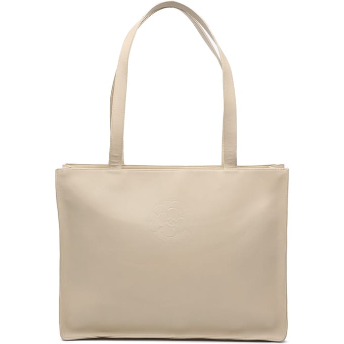 Tweedehands Lamsleer Geëmbossede Cc Camellia Tote