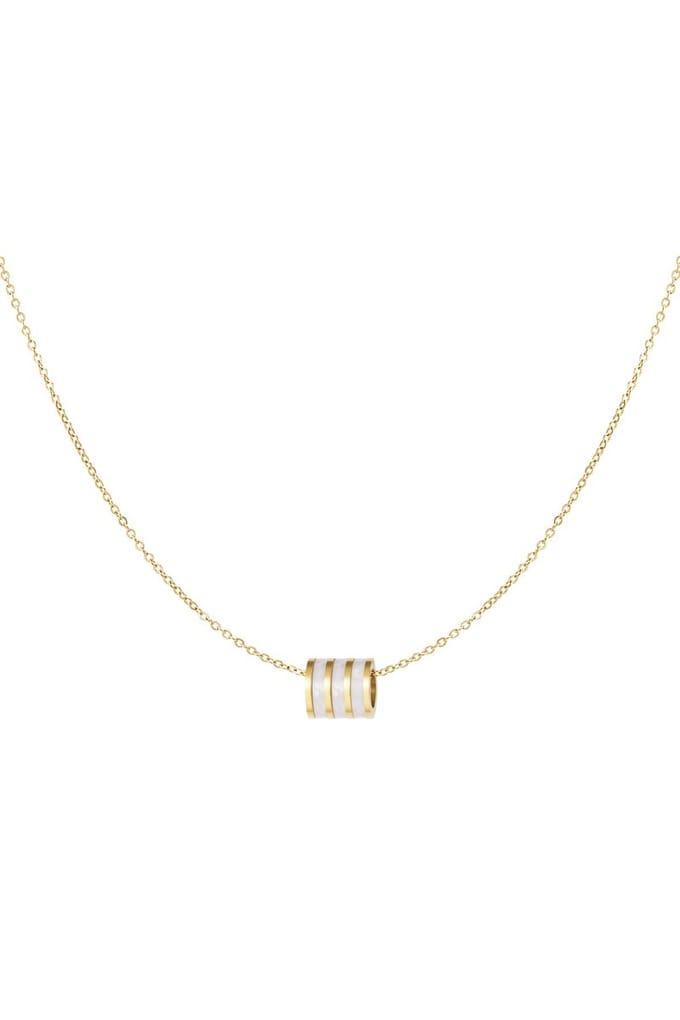 Goudkleurige Ketting Bedel - Goud/Wit