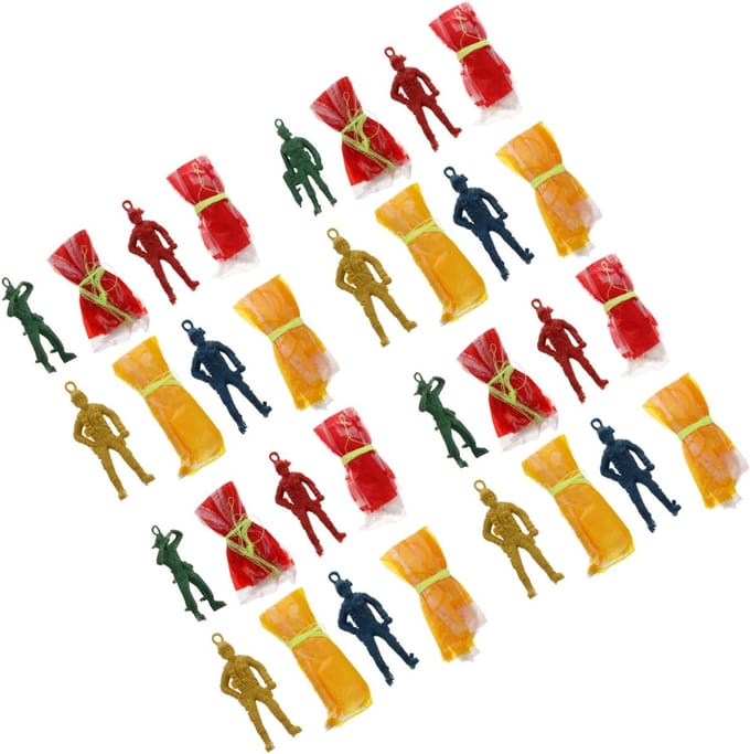 Parachutespeelgoed - Vliegend speelgoed - Buiten spelen - Stimuleert creativiteit - 30 stuks - Gemengde kleuren