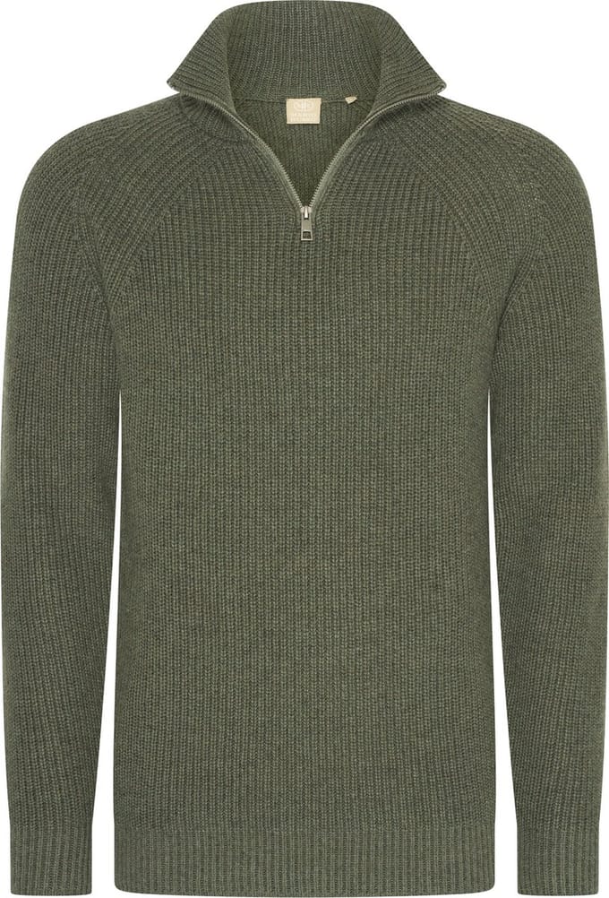 Mario Russo Rib Skipper - Heren Trui - Half Zip - Agave Groen - 3XL