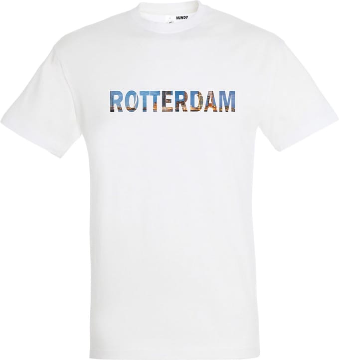 T-shirt ROTTERDAM | Rotterdam skyline | leuke cadeaus voor mannen | Wit | maat M