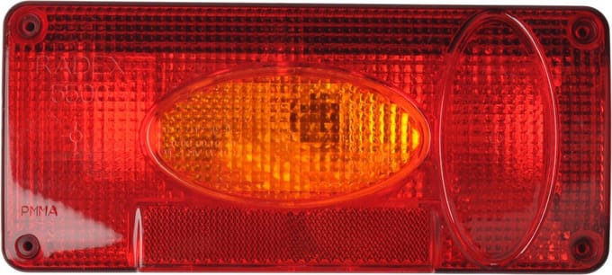 Achterlicht - Radex 5500 - links - 216x98x70 mm - losse draad aansluiting