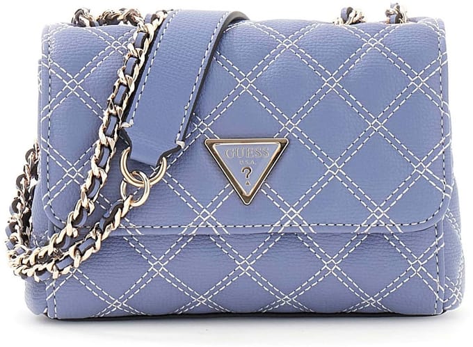 GUESS schoudertas Giully II Mini 2 Compartment Convertible Flap Grey Blue blauwgrijs