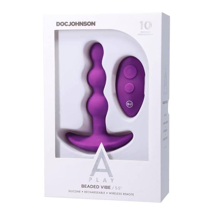 Beaded Vibe Silicone Anal Plug With Remote Control 1