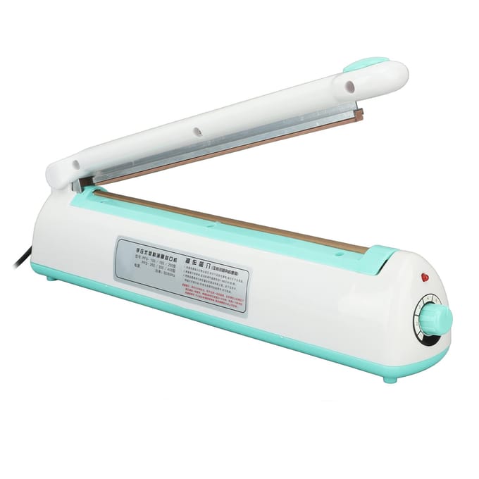 Scelleuse à chaleur à impulsion à pression manuelle 280W Indicateur LED Scelleuse manuelle de sacs en plastique Machine de thermoscellage Prise CN 220V white