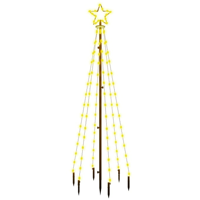 vidaXL Kerstboom met grondpin 108 LED's warmwit 180 cm