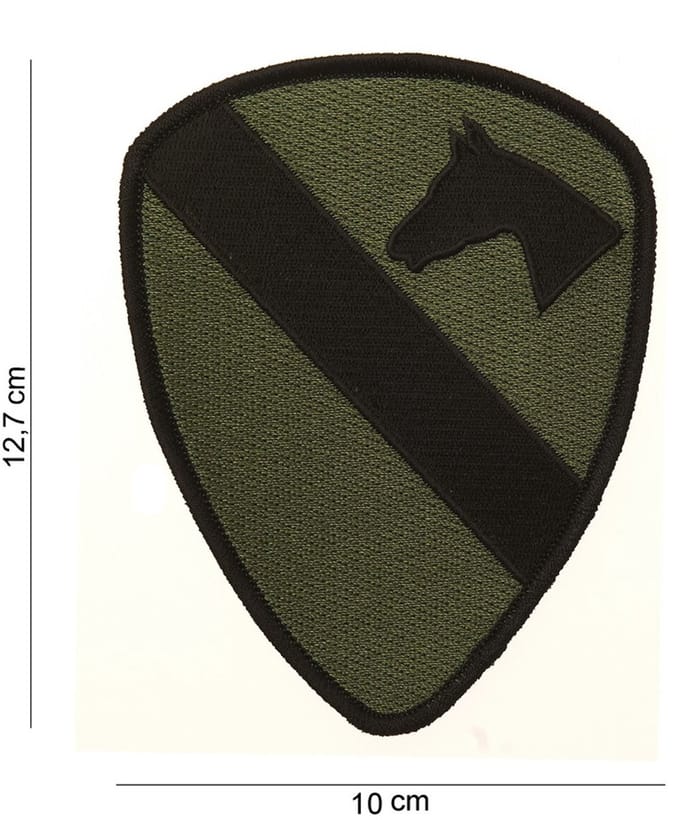 Embleem stof Cavalry patch subdued groen