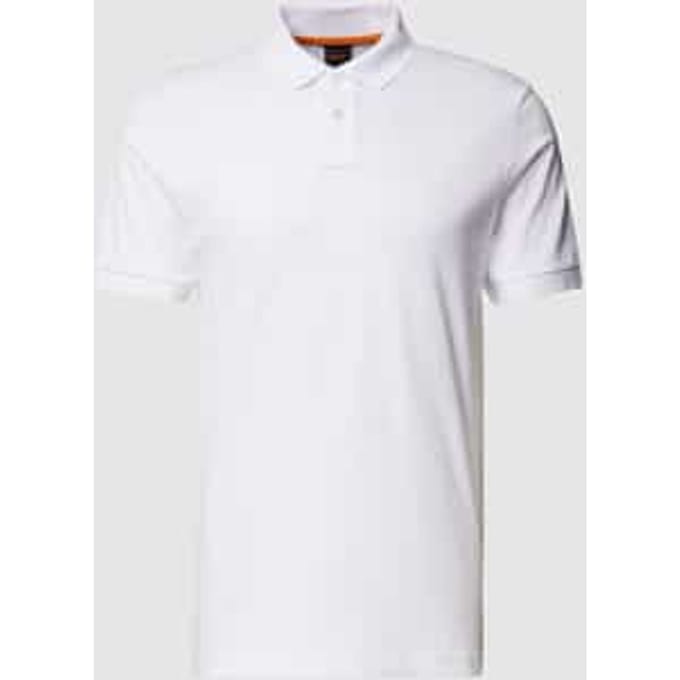 BOSS Orange Passenger Heren Stretch-Katoen Slim-Fit Polo met Logo Patch NOS