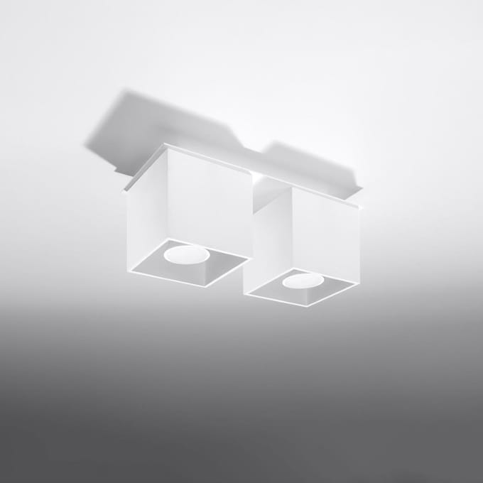 Sollux Lighting Plafondlamp Quad - GU10 - wit - aluminium - 12x26x11cm