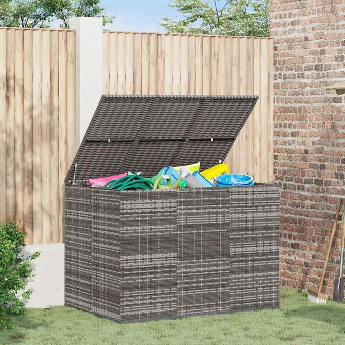 vidaXL - Tuinbox - 145x100x103 - cm - polyetheen - rattan - grijs