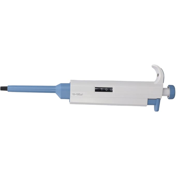 Eenkanaalspipet 10?100ul Instelbare Micropipet met Variabel Volume en Tip met Grote Capaciteit white