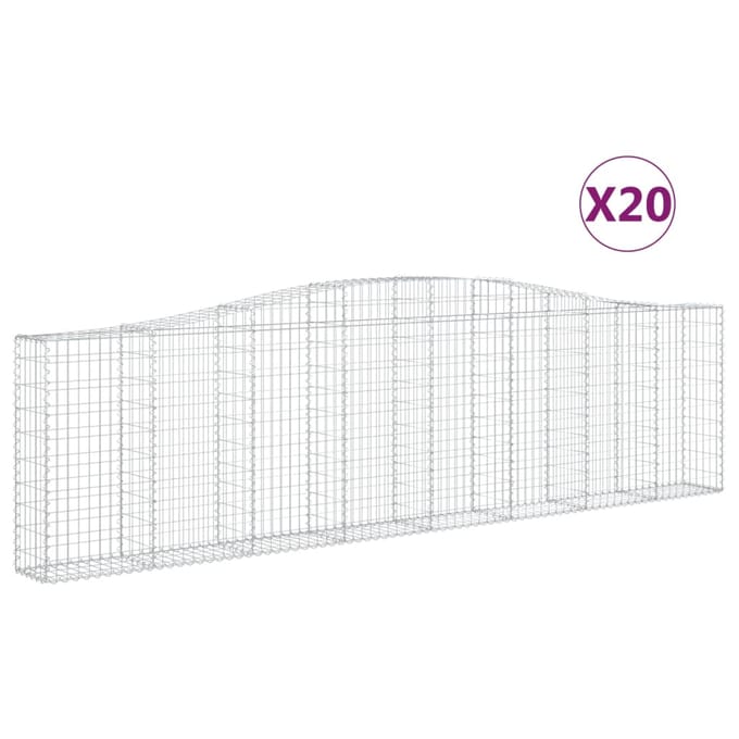 vidaXL - Schanskorven - 20 - st - gewelfd - 400x30x100/120 - cm - ijzer