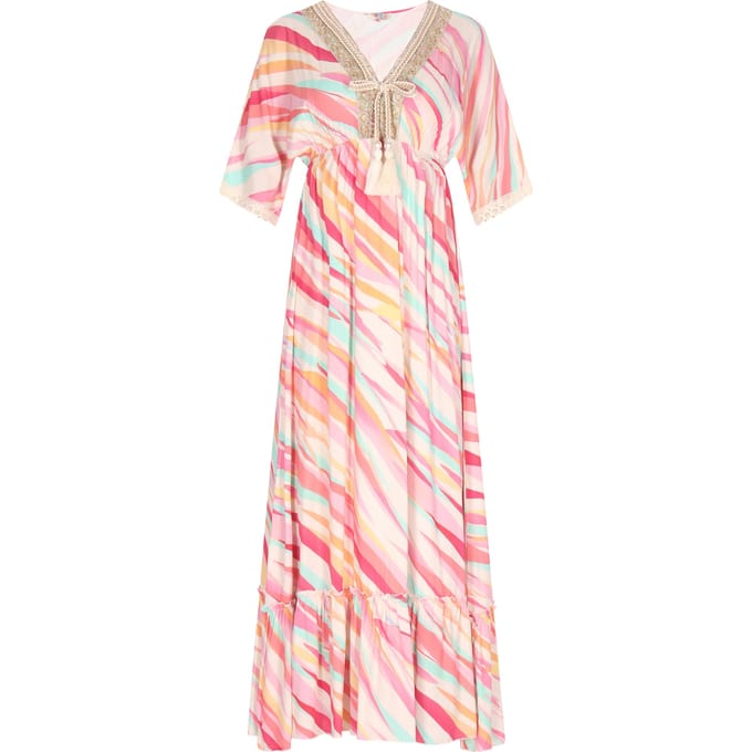 IZIA Jurk Dames Roze Veelkleurig