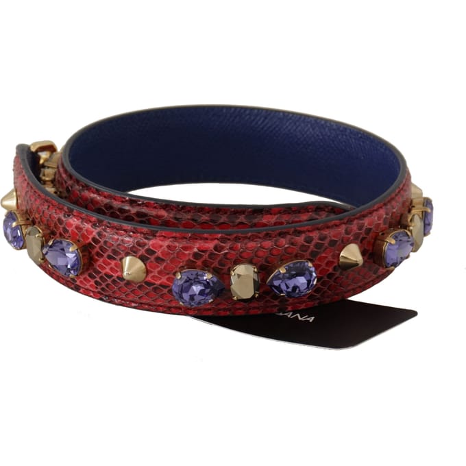 Dolce & Gabbana Elegante Rode Pythonleren Handtas Damesriem