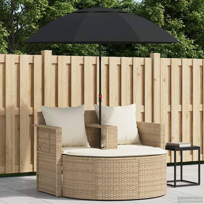 vidaXL - Tuin - Sofa - 8 - st - poly - rattan - Beige - en - Crème - Wit