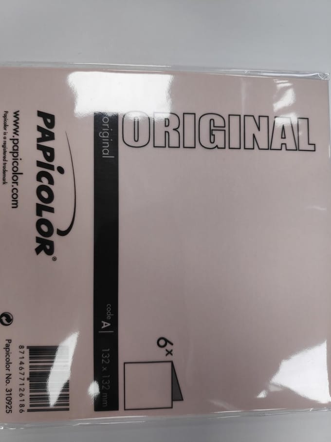Papicolor Original Dubbele Kaart 132 x 132 mm Zalmroze