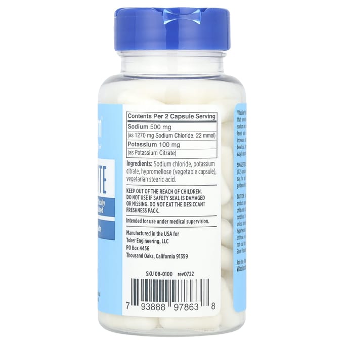 Salt Stick®, Capsules d'Électrolytes, 100 Capsules Véganes