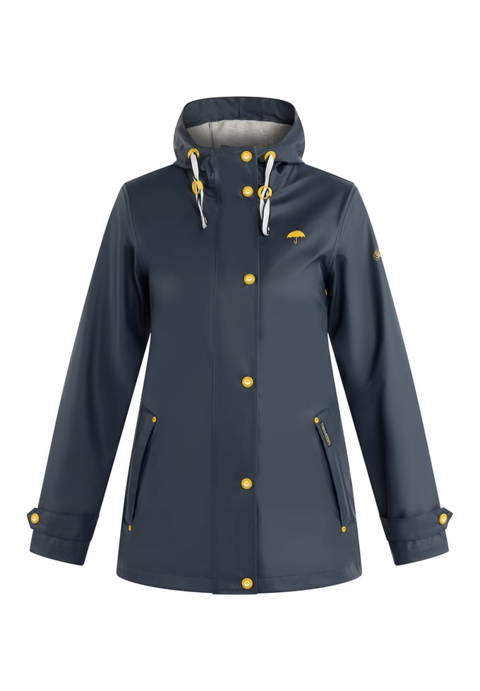 Schmuddelwedda Regenjas incus Dames marine licht grijs gem