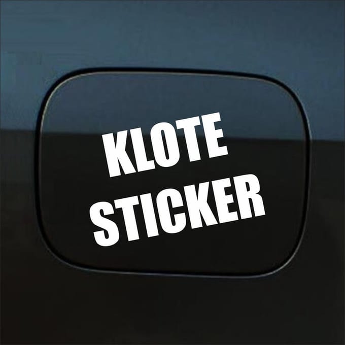 Bumpersticker - Klote Sticker - 8,2 X 12,7 - Wit