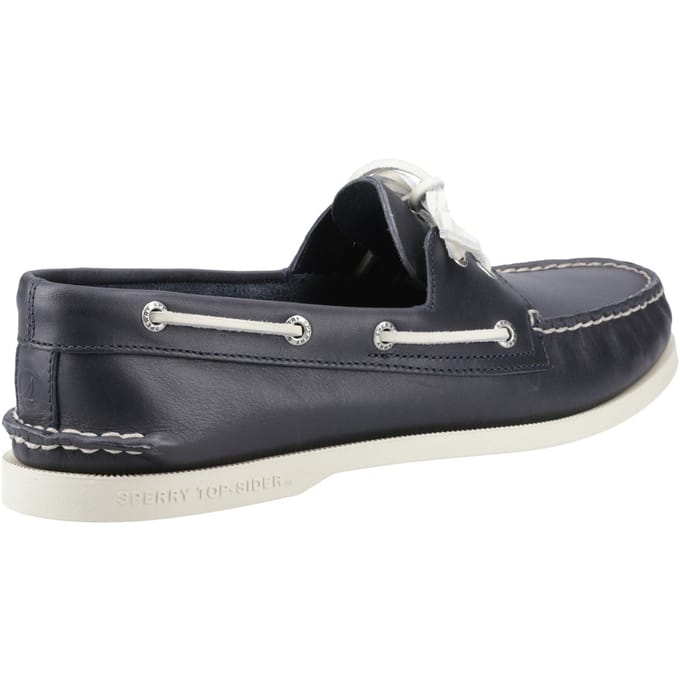 Sperry Authentiek 2 Oog Leer Heren Marineblauwe Bootsschoenen