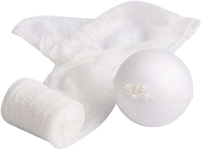 Fotoprops Set voor Pasgeborenen: Hoofdband, Inwikkeldoek en Decken voor Babyshoots