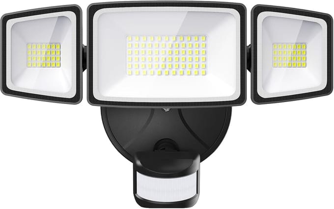 LED Schijnwerper met Bewegingsmelder voor Buiten - 55W, 5000 Lumen, Flexibele Hoeken, IP65 Waterdicht