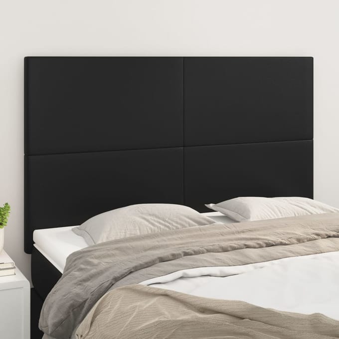 vidaXL - Hoofdbord - zwart - 144x5x118/128 - cm - kunstleer