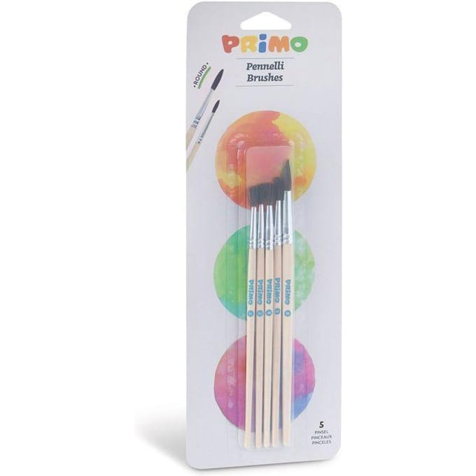 Pinceaux - Leader - Blister 5 pièces - Pointe arrondie - Mixte - Pour enfants beige