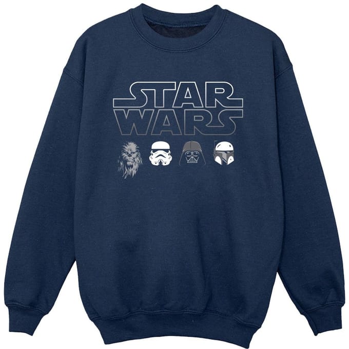 Star Wars Jongens Sweatshirt met Karakterhoofden (Marineblauw)