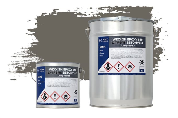 Wixx 2K Epoxy 650 Extreme Betoncoating - 10L - RAL 7039 | Kwartsgrijs