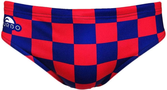 Turbo Squares Zwemslip Rood,Blauw M Man