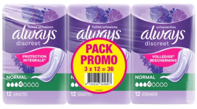 Always Inlegkruisjes Normal - 3x12 stuks