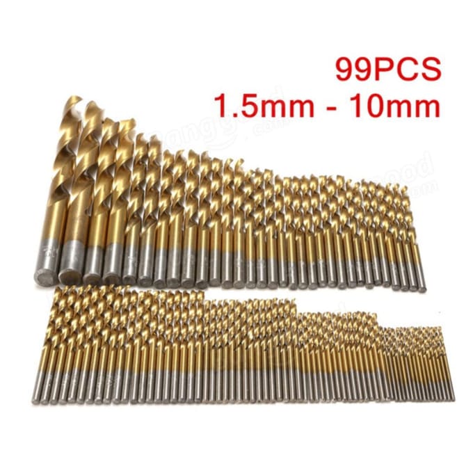99-delige borenset 1/16 ''-3/8'' High-speed staal titanium multi-bits metalen gereedschappen 99Pcs