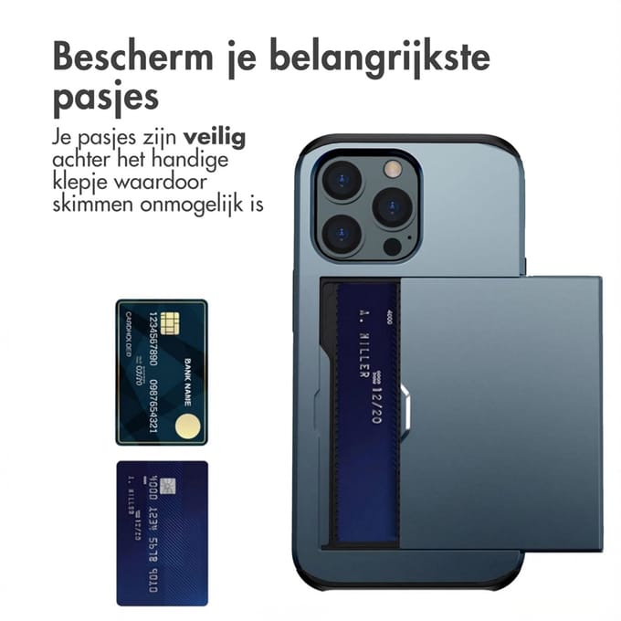 imoshion Hoesje met Pasjeshouder - Geschikt voor Apple iPhone 14 Pro - Donkerblauw