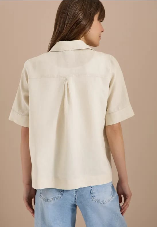 Blouse met korte mouwen van puur linnen