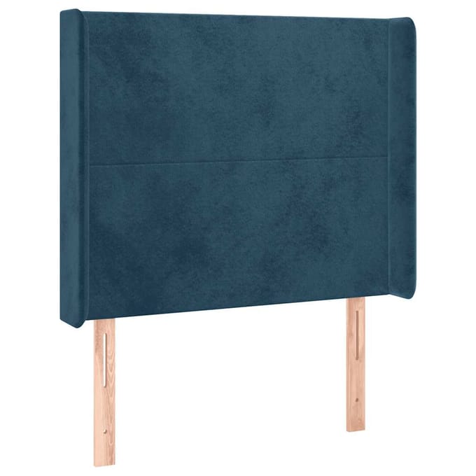 vidaXL - Hoofdbord - LED - 83x16x118/128 - cm - fluweel - donkerblauw