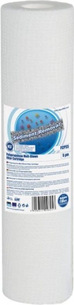 Aquafilter 5 stuks !! Sedimentfilter 5 micron van 100% pure polypropyleen voor 10" filterhuis