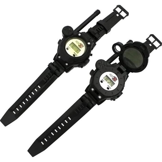 OttoSimon walkietalkiehorloges spion speelgoed zwart 60 meter bereik.