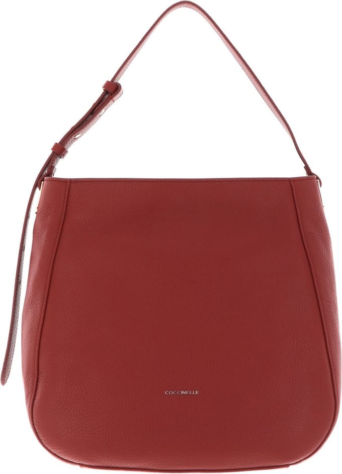 COCCINELLE Leren Schoudertas Lea Large Shoulderbag Acero Donkerrood