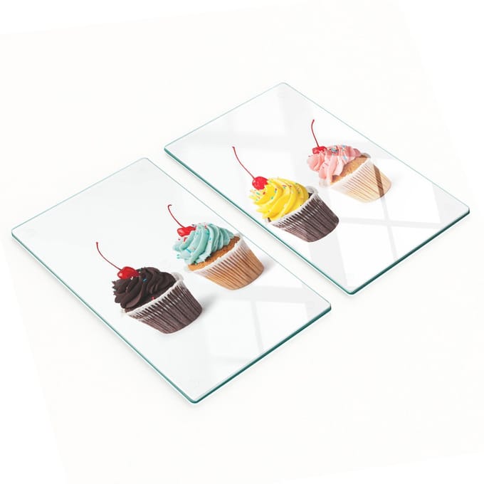 Multifunctionele decoratieve glazen muffinplanken voor in de keuken, 2x30x52 cm