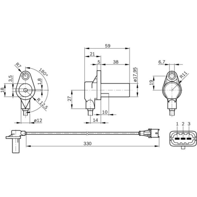 Krukassensor BOSCH 0 261 210 248