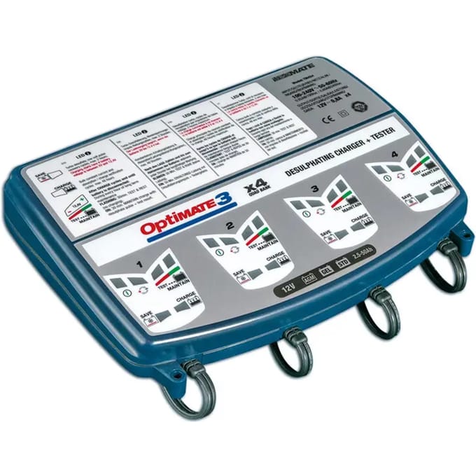Motorfiets accutestlader Tecmate Optimate 3 X4 Tm-454 Pro