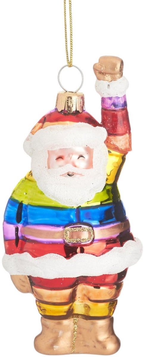 Regenboog Kerstman kerstbal - Sass & Belle