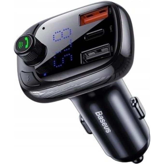 Baseus S-13 Serie - Bluetooth Ontvanger & Autolader - 28W - Zwart - LED-Display